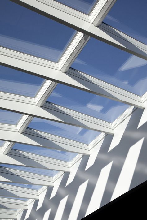 Gallery of Modular Skylights - Ridgelight at 5° with Beam - 4 Glass Roof Detail, Glass Roof Design, Skylight Detail, Office Canopy, Skylight Architecture, Glass Skylight, Skylight Glass, Skylight Design, Glass Curtain Wall