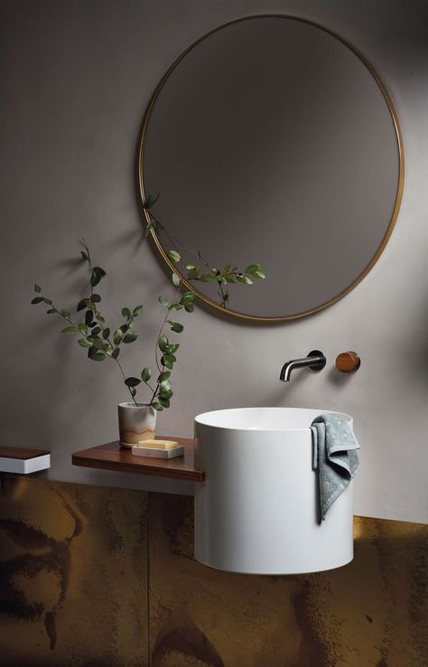 Free Standing Basin, Contemporary Bathroom Design, Washbasin Design, Contemporary Bathroom Designs, Bathroom Design Inspiration, Australian Architecture, Wall Hung Vanity, Free Standing Bath Tub, Bathroom Space