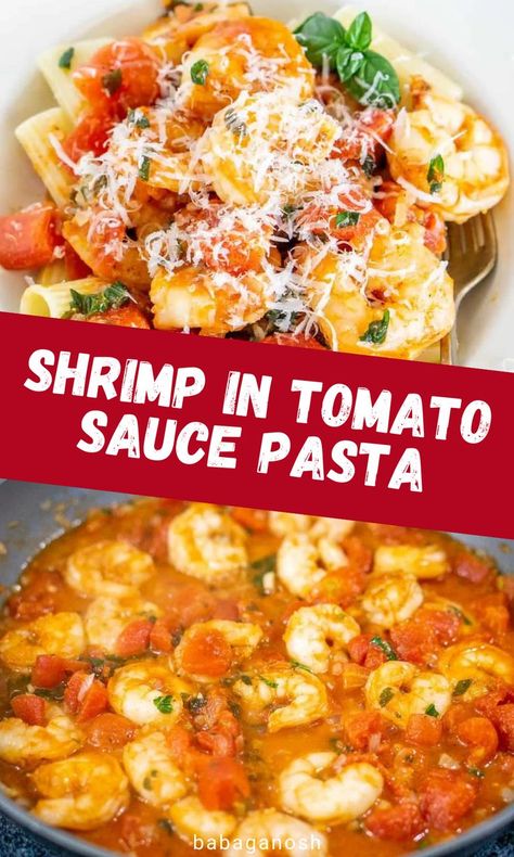 Shrimp Pasta Sauce, Shrimp Pasta Recipes Healthy, Shrimp Tomato Pasta, Shrimp In Tomato Sauce, Tomato Sauce Pasta, Easy Shrimp Pasta, Shrimp Pasta Recipes Easy, Cooked Shrimp Recipes, Pasta With Garlic