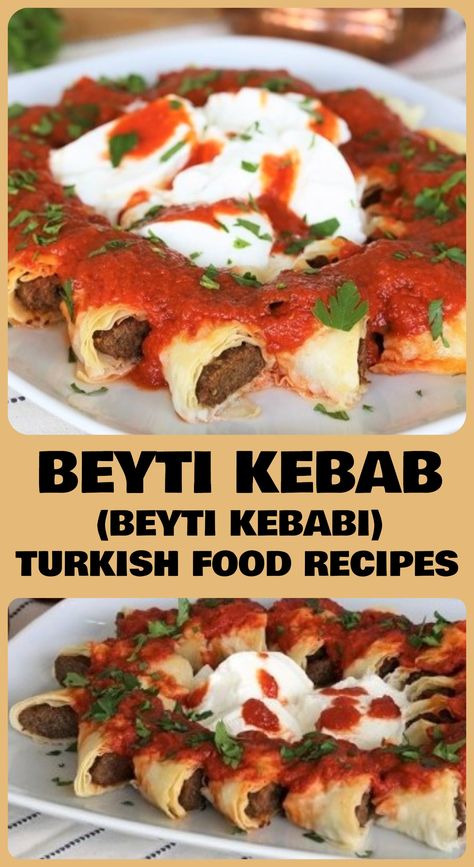 Beyti Kebab - Beyti Kebabi Recipe Turkish Food Traditional, Food Turkish, Turkish Recipe, Ramadan Recipe, East Recipes, Arabic Recipes, Turkish Kitchen, Professional Cooking, Kebab Recipes