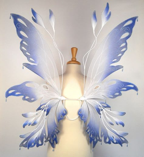 Fairy Wings Aesthetic, Fairy Wings Drawing, Wing Tutorial, Pet Clothes Patterns, Fairy Wings Costume, Diy Wings, Fairy Cosplay, Water Fairy, Blue Morpho Butterfly