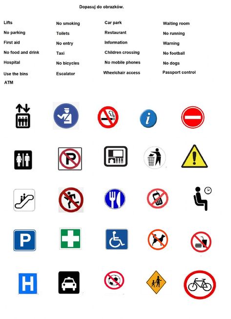 All Traffic Signs, Cause And Effect Worksheets, Road Safety Signs, Safety Signs And Symbols, Clutter Free Classroom, Signs And Symbols, Community Signs, Learning English For Kids, 2nd Grade Worksheets