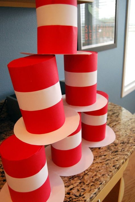 Dr Seuss Truffula Trees, Dr Seuss Decorations, Doctor Suess Birthday, Dr Seuss Party Ideas, Cat In The Hat Party, Dr Seuss Hat, Truffula Trees, Dr Seuss Crafts, Dr Seuss Birthday Party