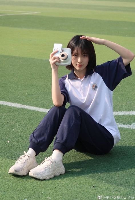 P.e Uniform Korean, Pe Uniform School Korean, Pe Uniform Aesthetic, Gym Uniform School, School Gym Outfits, School Gym Uniform, School Uniform Outfits Aesthetic, Thai School Uniform, School Sports Uniform