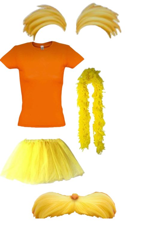 The Lorax outfit✌️💛⭐️🌝🌟🌻🍑🧡🍊🐱🐯🎃🐅 Lorax Outfit, The Lorax, Book Week, Halloween Party, Halloween