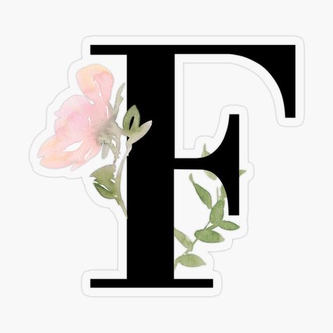 Get my art printed on awesome products. Support me at Redbubble #RBandME: https://www.redbubble.com/i/sticker/Watercolor-Floral-Initial-Monogram-F-by-Lyralebo/77810654.O9UDB?asc=u F Initial, Sticker Design Inspiration, Floral Initial, Ghost Photos, Plastic Stickers, Initial Monogram, Flower Letters, Decorate Notebook, Coloring Stickers