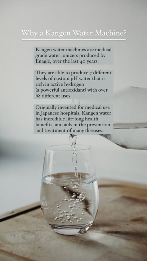 Kangen Water Benefits, Kangen Water Machine, Ionised Water, Water For Health, Water Facts, Water Health Benefits, Benefits Of Drinking Water, Water Ionizer, Hydrogen Water