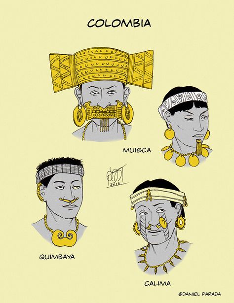 ArtStation - Colombian headwear studies, Daniel Parada Colombian Culture, Colombian Art, Lake Photoshoot, Native Tattoos, Historical Timeline, Inca Empire, Full Body Tattoo, Sacred Architecture, Indigenous Americans