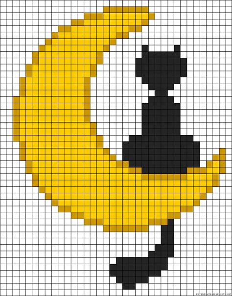 Fichas de Primaria: Cuadrículas para niños Moon Cat, Crochet Wall Hangings, Cat Cross Stitch Pattern, Pixel Crochet, 강아지 그림, Tapestry Crochet Patterns, Pola Kristik, Pola Sulam, Cat Cross Stitch