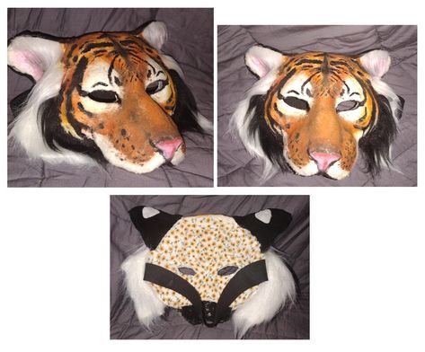 Tiger Therian, Dinomask Ideas, Crafts To Do When Bored, Mask Reference, Cat Mask Diy, Malayan Tiger, Therian Gear, Masks Ideas, Therian Masks