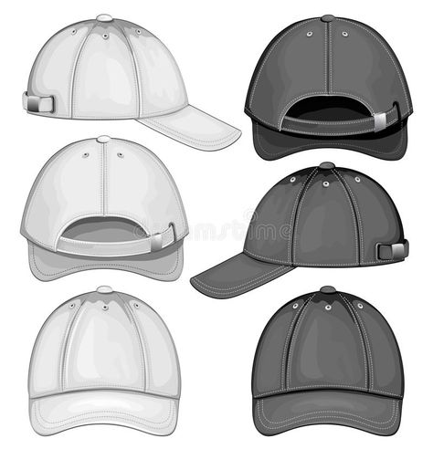 Baseball cap. Vector illustration of baseball cap (front, back and side vie , #AFF, #illustration, #baseball, #Vector, #Baseball, #cap #ad Cap Drawing, Hat Drawing, Sports Drawings, Hat Template, Hat Vector, Trendy Hat, Anatomy Reference, Drawing Clothes, Outfits With Hats