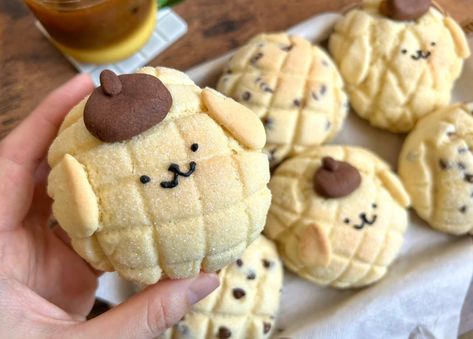 Melon Bun, Sanrio Pompompurin, Cute Food, Buns, Melon, Cute Drawings, Pastry, Yummy Food, Bread