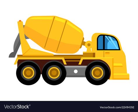 Tractor Vector, Vector Picture, Truck Toppers, Cement Mixer Truck, Construction Theme Party, Baby Ballet, Construction Trucks, Cement Truck, Cement Mixer