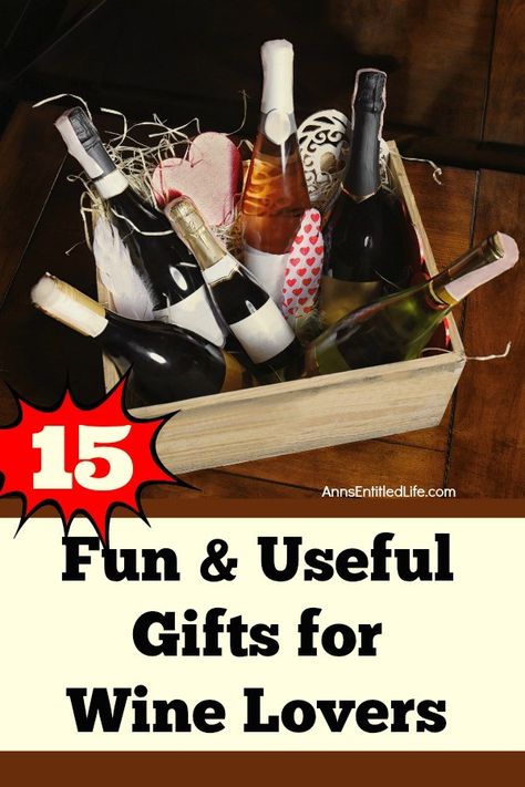 15 Fun and Useful Gifts for Wine Lovers. There are so many fun and useful gifts for wine lovers that it is hard to choose just one. But with products this awesome, why limit yourself? Wine Lovers Gift Basket, Wine Gift Basket Ideas For Women, Wine Basket Gift Ideas Diy, Wine Basket Gift Ideas, Wine Gift Basket Ideas, Gift Odeas, Easy Gift Baskets, Wine Gifts Diy, Wine Gadgets