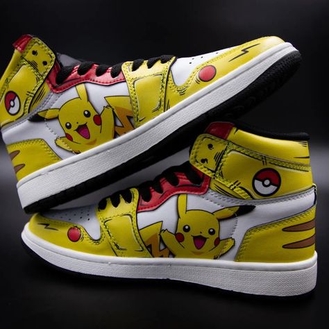 Photo of Pikachu Shoes Pikachu Shoes, Pikachu Clothes, Custom Trainers, Pokemon Shoes, Painting Shoes, Custom Sneakers Diy, Shoe Poster, Painted Nikes, Men Pullover