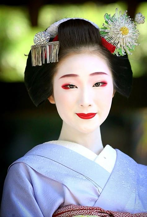 Beautiful Geisha, Kabuki Costume, Geisha Hair, Geisha Art, Japanese Warrior, People References, Kimono Design, Japanese Geisha, Japan Culture