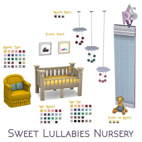 Sweet Lullabies Nursery Set Mods Sims 4, Sims Baby, Sims 4 Bedroom, Sims 4 Mm Cc, Casas The Sims 4, Sims 4 Mm, Sims 4 Toddler, Sims Four, Sims 4 Update