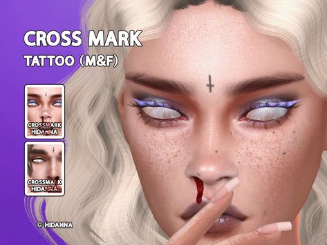 Eye Face Painting, Upside Down Cross, Show Me Your Love, Tattoos Rose, Sims 4 Tattoos, Mark Tattoo, Cc Mods, Natural Brows, Sims 1