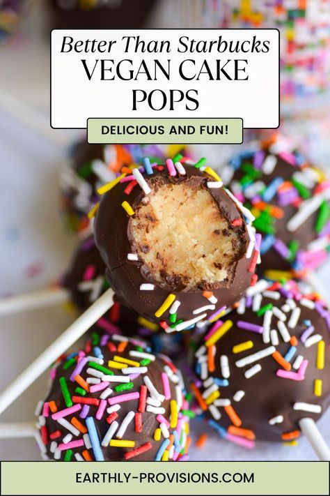 Looking for a fun handheld dessert recipe? These Vegan Cake Pops are it! They require simple ingredients and are as delicious as they are cute. No one will ever guess they are dairy-free and completely vegan! Healthy Cake Pops Recipe, Vegan Cake Pops Recipe, Vegan Cake Pops, Healthy Cake Pops, Gluten Free Cake Pops, Vegan Cupcake Recipes, Indulgent Recipes, Apple Cake Pops, Cake Pops Recipe