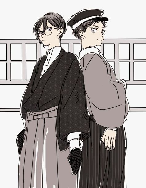 Taisho Era Fashion, Roman Clothes, Japanese Mens Fashion, Taisho Era, Male Kimono, Japanese Drawings, Clothing Sketches, Japan Outfit, Culture Clothing