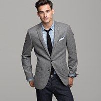 tweed jacket -- another staple Gray Blazer Men, Sports Jacket Outfit, Grey Sports Jacket, Grey Blazer Outfit, Vietnam Tailor, Sport Coat Outfit, Grey Sport Coat, Blazer Fits, Sports Jackets