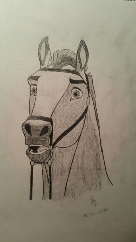 Art Drawings Disney, Simple Art Drawings, Spirit Drawing, Spirit The Horse, Spirit Stallion Of The Cimarron, Horse Art Drawing, Spirit Stallion, Horse Sketch, Animal Drawings Sketches