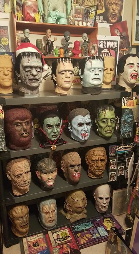 Horror Mask Collection, Vintage Monsters, Classic Monster Movies, Horror Room, Horror Collection, Monster Mask, Horror Masks, Monster Movies, Monster Toys