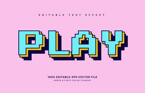 Retro game editable text effect template... | Premium Vector #Freepik #vector #logo #vintage #label #template Arcade Poster Graphic Design, Retro Gaming Logo, Gamer Graphic Design, 8 Bit Graphic Design, Retro Logo Ideas, Arcade Graphic Design, Pixel Logo Design, Retro Game Aesthetic, Retro Gaming Aesthetic