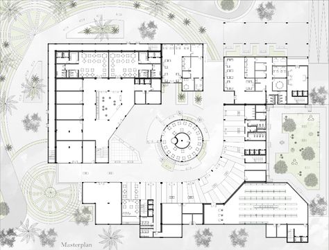 Walkway / Haidy Mousa | illustrarch Campus Planning Architecture, Commercial Complex Plan, Shopping Complex Plan, Shopping Mall Floor Plan, Mall Floor Plan, Lobby Plan, Labs Plan, Architecture Site Plan, Shopping Mall Design