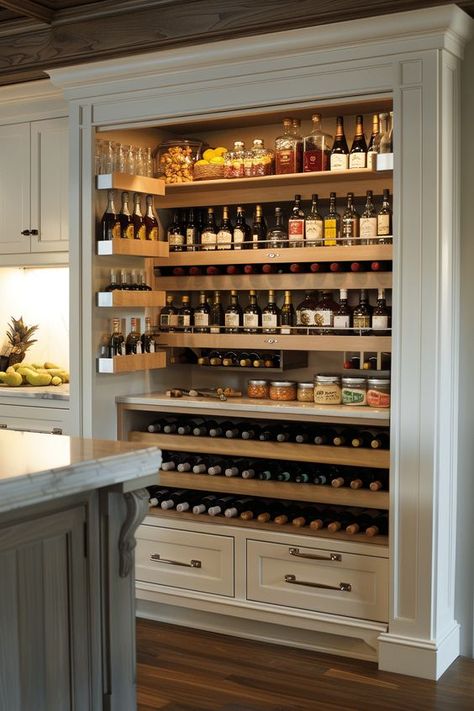 european-kitchen-designs Best Butlers Pantry, Baking Kitchen Design, Pantry Interior Design, Bar Bookcase, Luxury Pantry, Smart Kitchen Design, Pantry Door Ideas, European Kitchen Design, Kitchen Pantry Organization