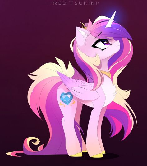 My little pony Princess cadence Mlp Wallpaper, Kakashi Drawing, Cute Digital Art, Hoof Shoes, Folded Wings, Princess Cadence, My Little Pony Rarity, Background Purple, My Little Pony Poster