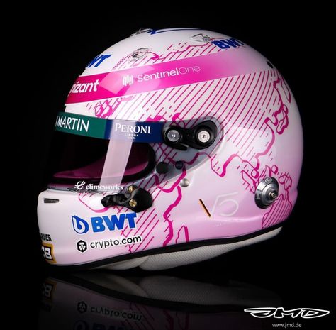 Sebastian Vettel Helmet, Vettel Helmet, F1 Helmet, Pink Helmet, Helmet Designs, Trophy Truck, Racing Helmets, Racing Drivers, Sebastian Vettel