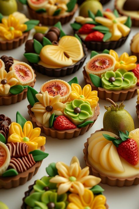 Cursed Cakes, Sage Green And Cream, Treacle Tart, Mini Tarts, Pineapple Tart, Fruit Designs, Fruit Tarts, Butter Tarts, Custard Tart