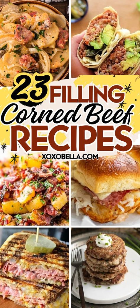 Corned beef is a tasty and filling ingredient and there are plenty of ways to use it. This collection of corned beef recipes offers something for everyone, whether you want to pair it with potatoes in a stew, wrap it in a tortilla with avocado, serve it in sandwiches or make it into burgers. There are plenty of wonderful ideas for corned beef whether you happen to have some left over from St Patrick's Day or you simply just love the flavor and want some new ideas of what to make with it! What To Make With Corned Beef, What To Do With Corned Beef, What To Serve With Corned Beef, Recipes Using Corned Beef, Baked Corned Beef Recipes, Corned Beef Casserole Recipes, Corned Beef Brisket Recipes, Corn Beef Recipes, Canned Corned Beef Recipe