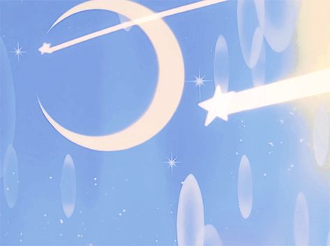 Pastel Blue Stars Aesthetic, Pastel Blue Aesthetic Gif, Sailor Moon Blue Aesthetic, Anime Moon Gif, Star Aesthetic Gif, Pastel Star Aesthetic, Anime Stars Aesthetic, Sailor Moon Aesthetic Gif, Light Blue Discord Banner Gif