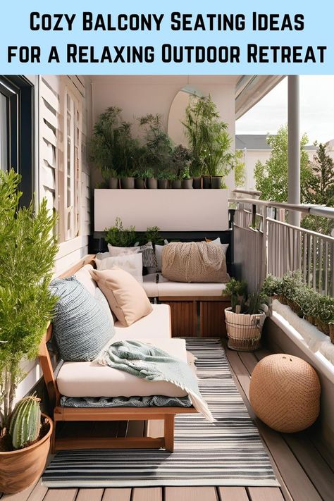 Balcony Seating Ideas Balcony Seating Ideas, Balcony Seating, Cozy Balcony, Seating Ideas, Small Balcony Ideas, Outdoor Retreat, Balcony Ideas, Small Balcony, Balcony Decor