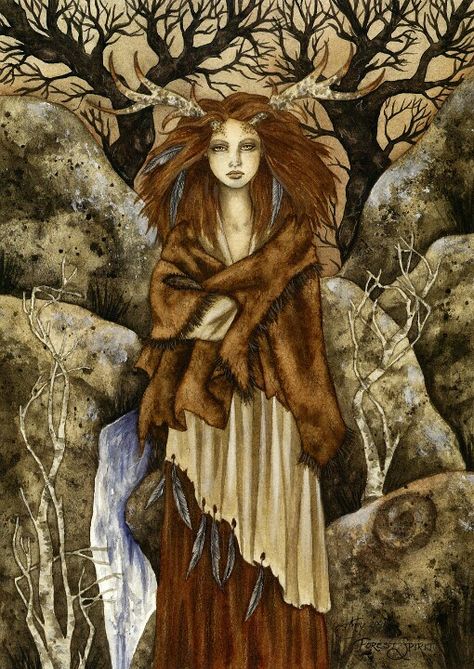 Forest Spirit Elen Of The Ways, Amy Brown Art, Amy Brown Fairies, Fairy Realm, Magical Pictures, Black Goat, Celtic Gods, Amy Brown, Celtic Goddess