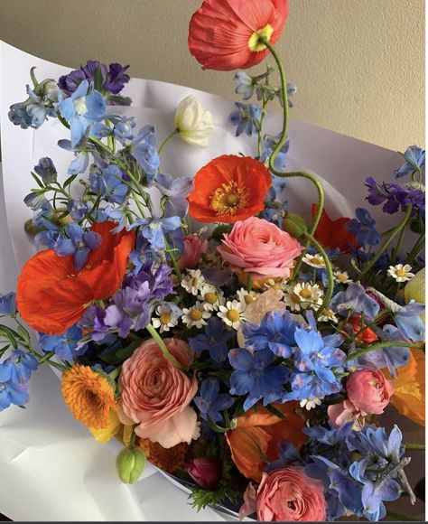 Colourful Things, Blue Delphinium, Delphinium, Dandy, Poppies, Floral Wreath, Instagram Photo, Flowers, Floral