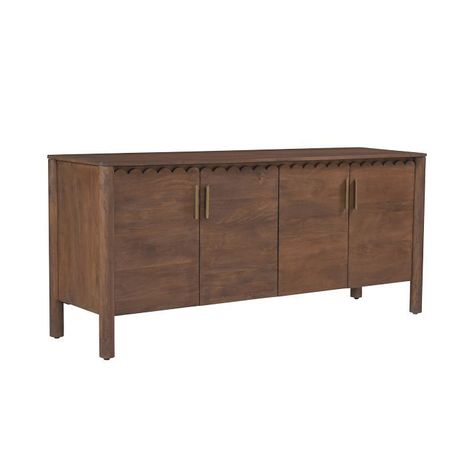 Barclay 4-Door Sideboard (68") | West Elm (US) Unique Sideboard, Shaker Design, Door Catches, Table Cafe, Curtain Hardware, Vintage Sideboard, Cabinet Storage, Shelf Styling, Solid Mango Wood