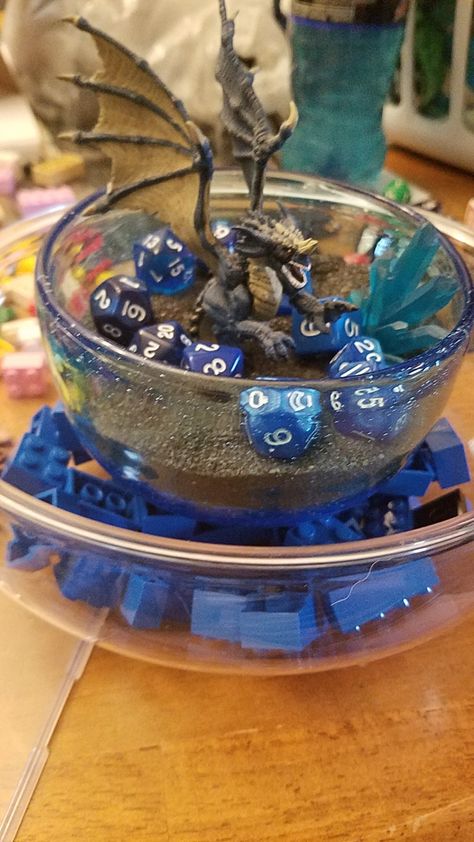 DnD Wedding Centerpieces - blue dragon Geek Wedding Centerpieces, Dnd Wedding Centerpiece, Gamer Wedding Centerpieces, Lego Wedding Centerpiece Ideas, Nerd Wedding Centerpieces, Dungeons And Dragons Themed Wedding, Dnd Inspired Wedding, Fantasy Centerpieces, How To Train Your Dragon Wedding Theme