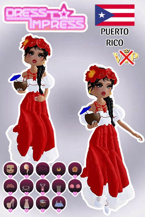 • 🏵️ • - #fyp #dti #dresstoimpress #dress #to #impress #roblox #dtiideas #aesthetic #outfitideas #dresstoimpressideas #idea #board #pin #robloxpin #robloxdti #robloxdresstoimpress Puerto Rico Dress To Impress, Puerto Rico Culture Clothes, Your Culture Dress To Impress America, Di Your Culture Theme, Dti Theme Your Culture, Dress To Impress Theme Your Culture, Country Dress To Impress, Dress To Impress Outfit Ideas No Vip, Dress To Impress Ideas No Vip