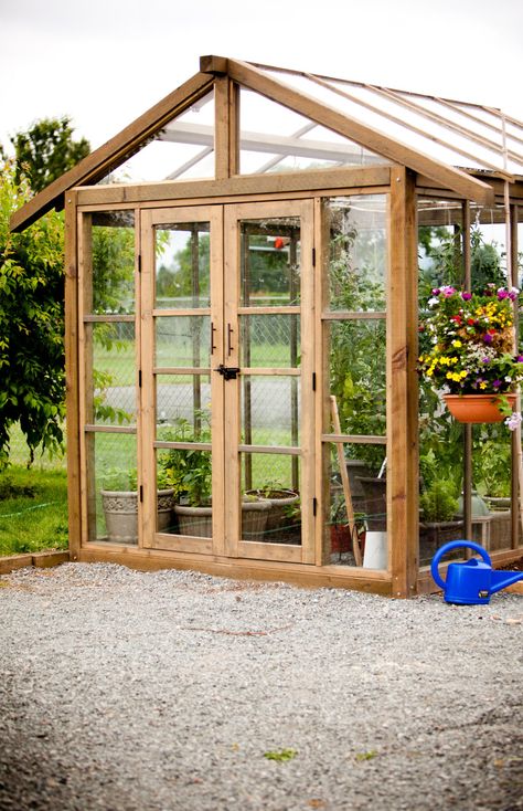 Diy She Shed, Garden Diy Decoration Ideas, Wooden Greenhouse, Best Greenhouse, Green House Design, Outdoor Greenhouse, Garden Door, Build A Greenhouse, Indoor Greenhouse