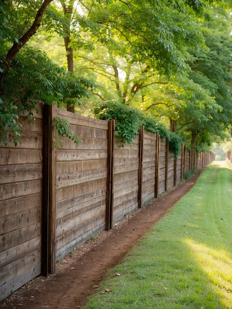 Wooden Fence Ideas, Natural Privacy Fences, Home Fence, Fence Design Ideas, Yard Privacy, Home Fencing, Wood Privacy Fence, Wood Fence Design, Ideas For Garden