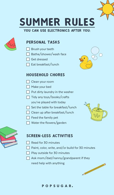 Screen Time Rules Printable, Kid Chores, No Screen Time, Kids Summer Schedule, Summer Rules, Summer With Kids, Screen Time Rules, Summer Planning, Parent Hacks