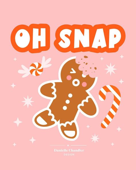 Danielle Chandler ✿ Graphic Designer ⋆ Illustrator ⋆ Artist on Instagram: “Oh snap! 🍪🎅🏼 Can you believe it’s almost December?! Counting down the daysssss. 🎄” Easy Christmas Drawings, Typography Illustration, Oh Snap, Instagram Branding, Illustrator Artist, Christmas Drawing, Freelance Artist, Simple Christmas, Surface Pattern Design