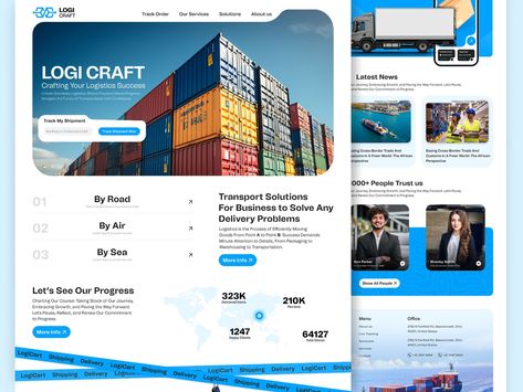 Logistic Website Landing Page Design by Excellent Webworld on Dribbble Logistics Landing Page Design, Logistics Website Design, Website Landing Page Design, B2b Website, Logistics Design, Website Landing Page, New Crafts, Landing Page Design, Page Design