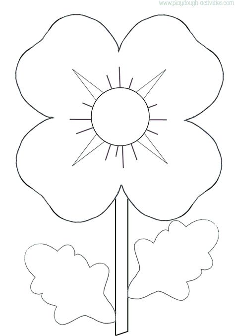 Poppy Pictures For Kids, Printable Poppy Template, Poppy Template Free Printable, Poppy Crafts, Poppy Template, Flower Templates Printable Free, Palette Playground, Poppy Coloring Page, Photo Tray