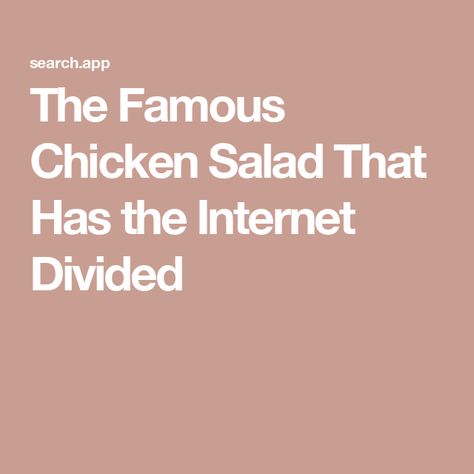 The Famous Chicken Salad That Has the Internet Divided Bethenny Frankel, Chicken Salad Recipe, Chicken Farm, Chicken Salad Recipes, Recipes Chicken, Stand Mixer, Cleaning Schedule, Southern Recipes, Chicken Salad