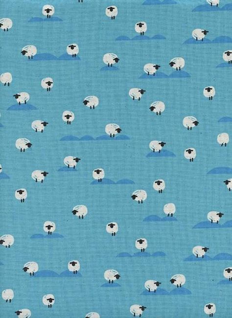 Sheep Wallpaper Iphone, Sheep Wallpaper Aesthetic, Sheep Wallpaper Cute, Blue Sheep Aesthetic, Black Sheep Wallpaper, Sheep Fabric, Farm Animal Fabric, Pet Hair, Blue Water