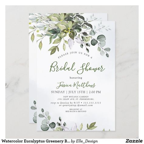 Virtual Baby Shower Invitation, Rustic Baby Shower Invitations, Bridal Brunch Invitations, Watercolor Eucalyptus, Floral Baby Shower Invitations, Brunch Invitations, Eucalyptus Greenery, Floral Bridal Shower Invitations, Virtual Baby Shower